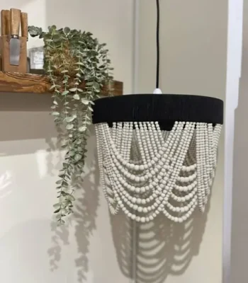 لوستر ترکیبی مهره و رافیا مرسا گالری